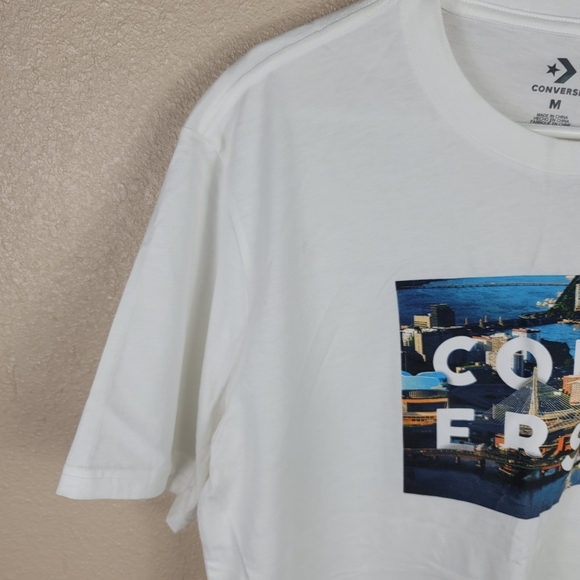 Converse men's tee shirts white blue Sz M - Picture 6 of 8
